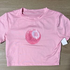 Source Unknown Pink 8-Ball Crop Top